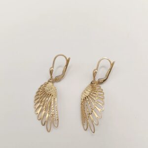Złote kolczyki skrzydła próba 585, 14k, 14 karat