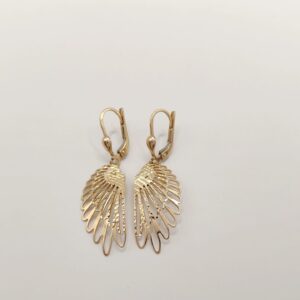 Złote kolczyki skrzydła próba 585, 14k, 14 karat