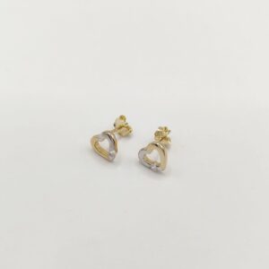 Kolczyki złote 585 serduszka z cyrkonią